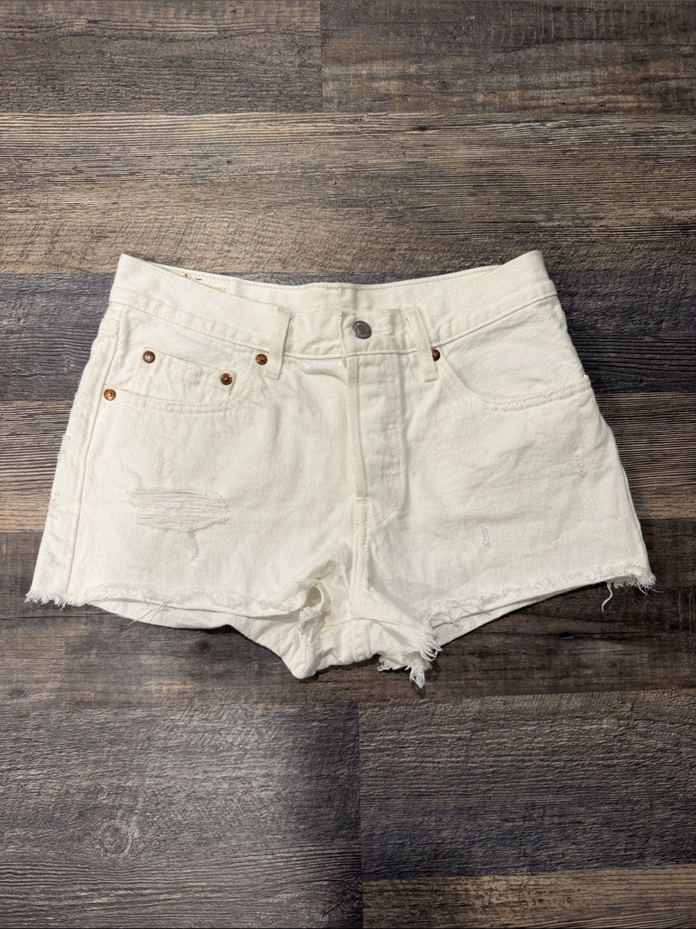Levi’s 501 Women's White Denim Cutoff Shorts